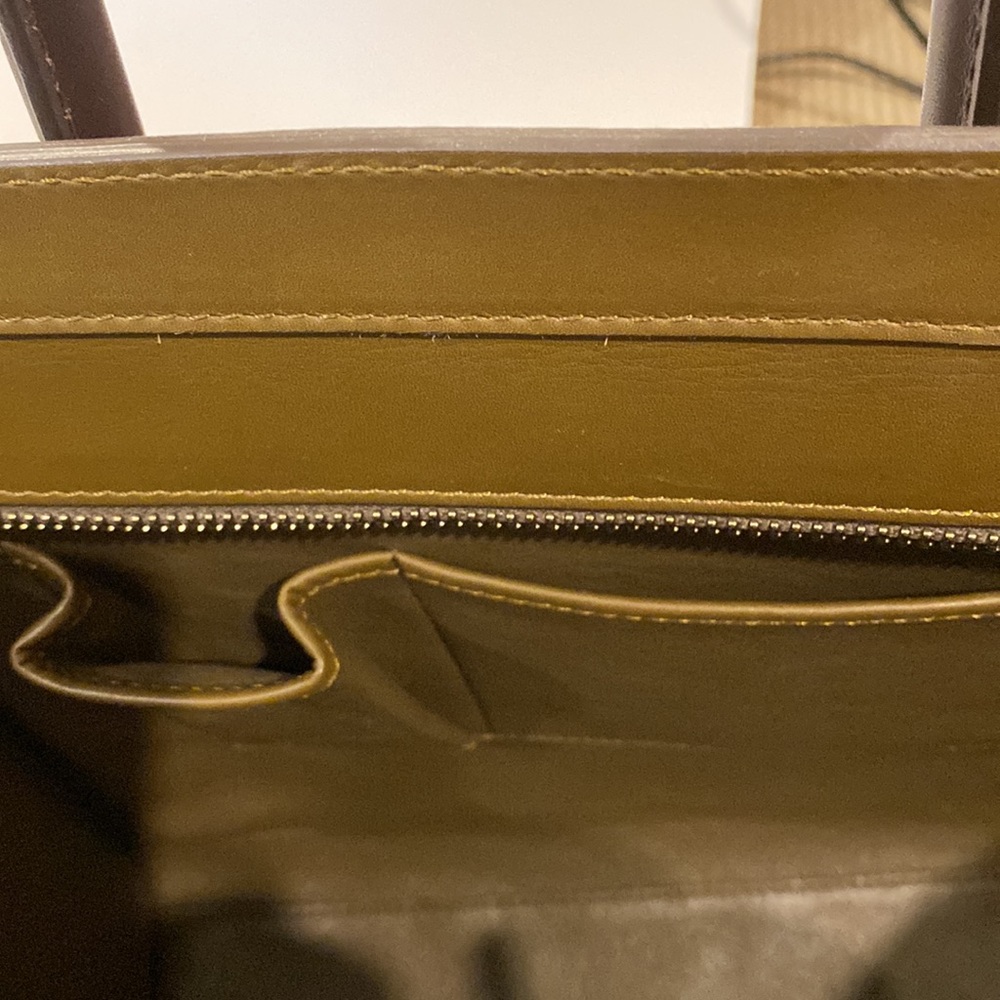 CELINE LARGE LUGGAGE TOTE NWOT BURGUNDY BROWN AND OLIVE GREEN - Picture 13 of 17